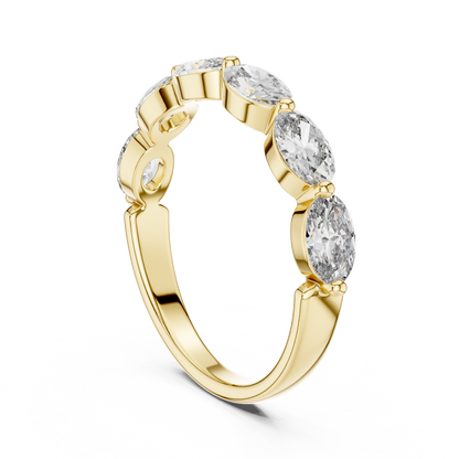 Marquise Diamond Band | Elegant Contoured Sparkle