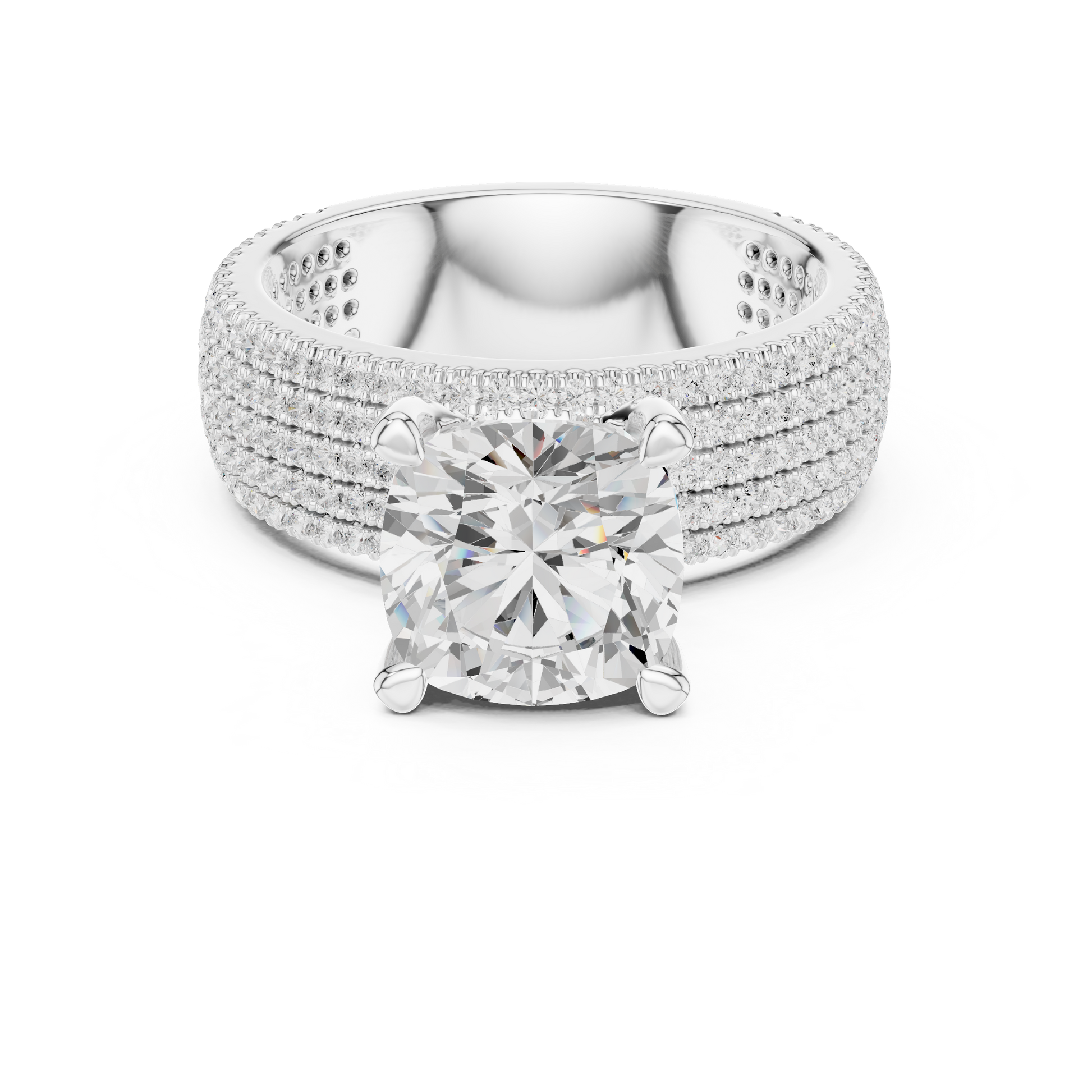 Lab-grown diamond engagement ring in 935 silver

White gold solitaire engagement ring featuring lab-grown diamond

Modern women’s engagement ring with sparkling lab-grown diamond