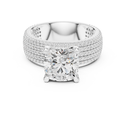 Lab-grown diamond engagement ring in 935 silver

White gold solitaire engagement ring featuring lab-grown diamond

Modern women’s engagement ring with sparkling lab-grown diamond
