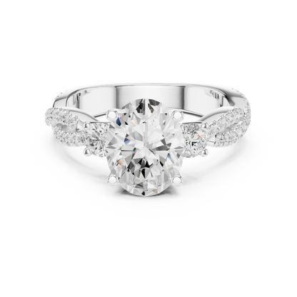 Frances Marquise & Pear Side Stone Ring in 935 silver

White gold ring with twisted pavé band featuring center, marquise, and pear diamonds

Modern women’s engagement ring with sparkling side stones