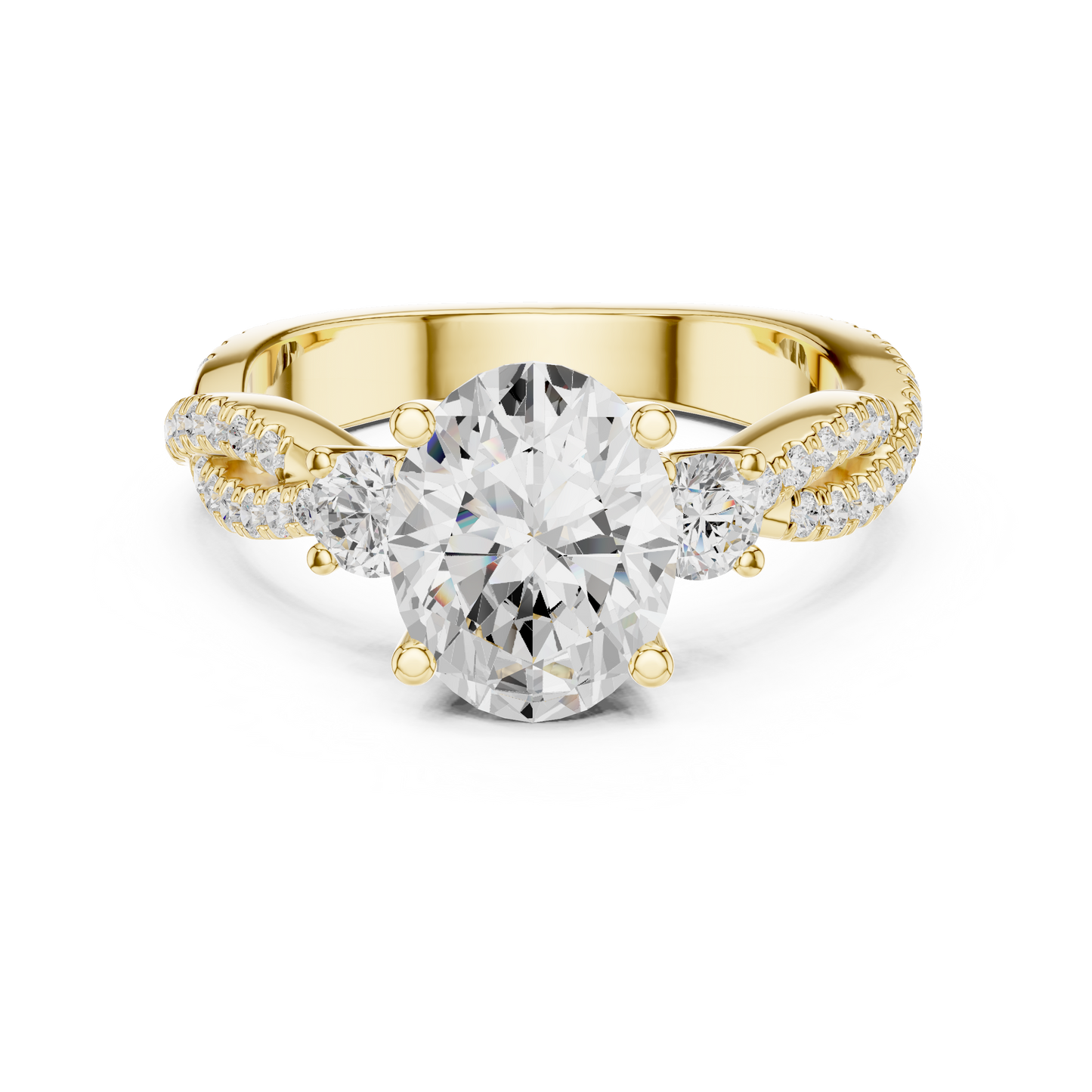 Frances Marquise & Pear Side Stone Ring | Twisted Pavé Band