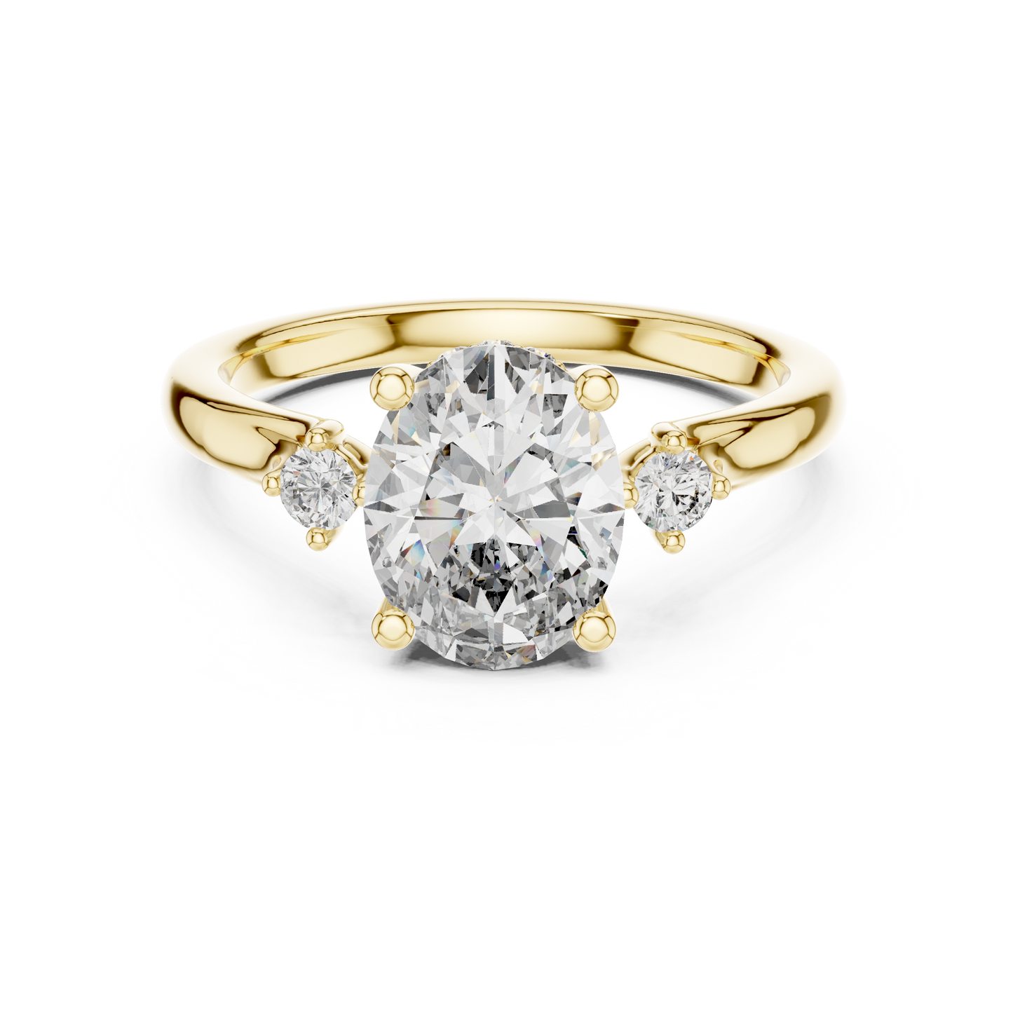 Three-Stone Oval-Cut Lab-Grown Diamond Engagement Ring