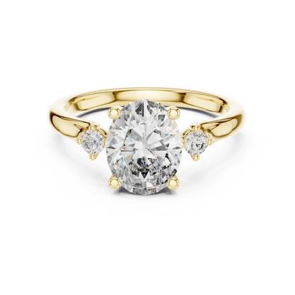 Three-Stone Oval-Cut Lab-Grown Diamond Engagement Ring