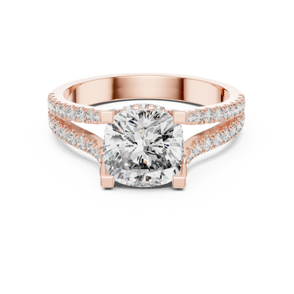 Round Lab-Grown Diamond Halo Engagement Ring