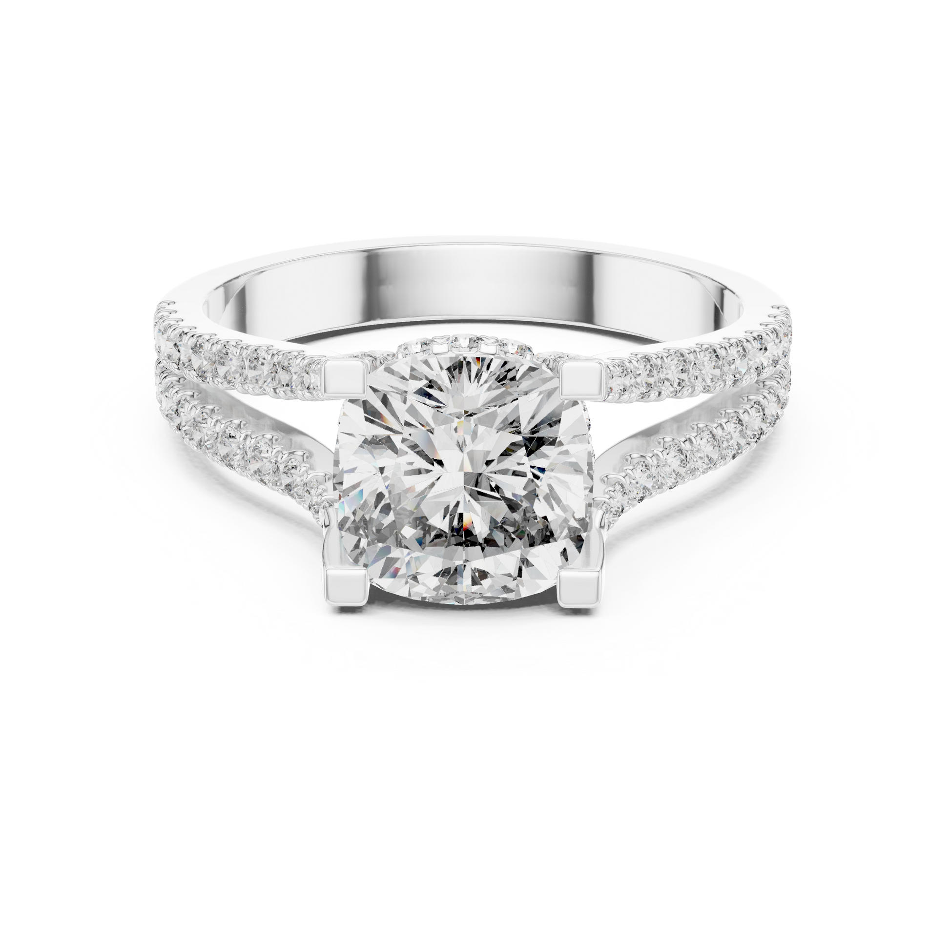 Round lab-grown diamond halo engagement ring in white gold

Elegant women’s engagement ring featuring round center and pavé halo

Classic bridal ring with halo of sparkling accent diamonds