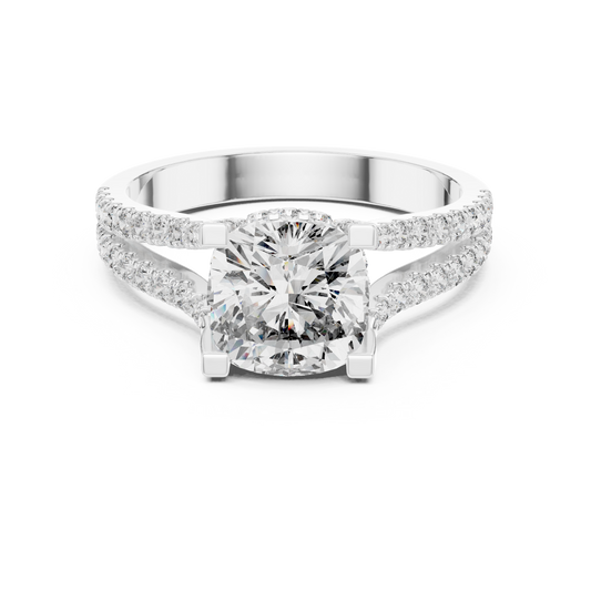 Round lab-grown diamond halo engagement ring in white gold

Elegant women’s engagement ring featuring round center and pavé halo

Classic bridal ring with halo of sparkling accent diamonds