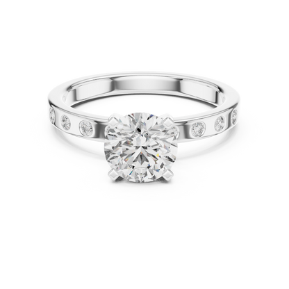 Round solitaire lab-grown diamond engagement ring in white gold

Elegant women’s engagement ring featuring a brilliant round-cut center diamond

Classic solitaire bridal ring with sparkling lab-grown diamond