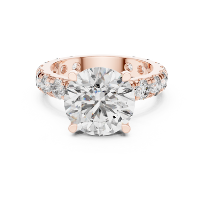 Endless Brilliance Pavé Lab-Grown Diamond Ring | Round-Cut Center Stone