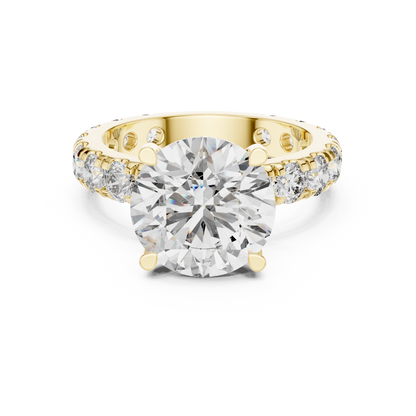 Endless Brilliance Pavé Lab-Grown Diamond Ring | Round-Cut Center Stone