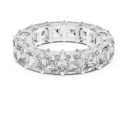 Asscher-cut lab-grown diamond eternity band in white gold

Full eternity ring featuring Asscher-cut lab-grown diamonds

Elegant women’s eternity band with step-cut diamond sparkle