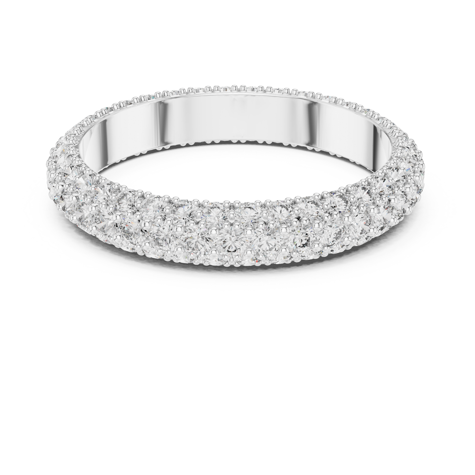 935 silver three-row full eternity band with moissanite and lab-grown diamonds

Elegant women’s eternity ring featuring three rows of sparkling stones

Premium anti-tarnish silver full eternity diamond band
