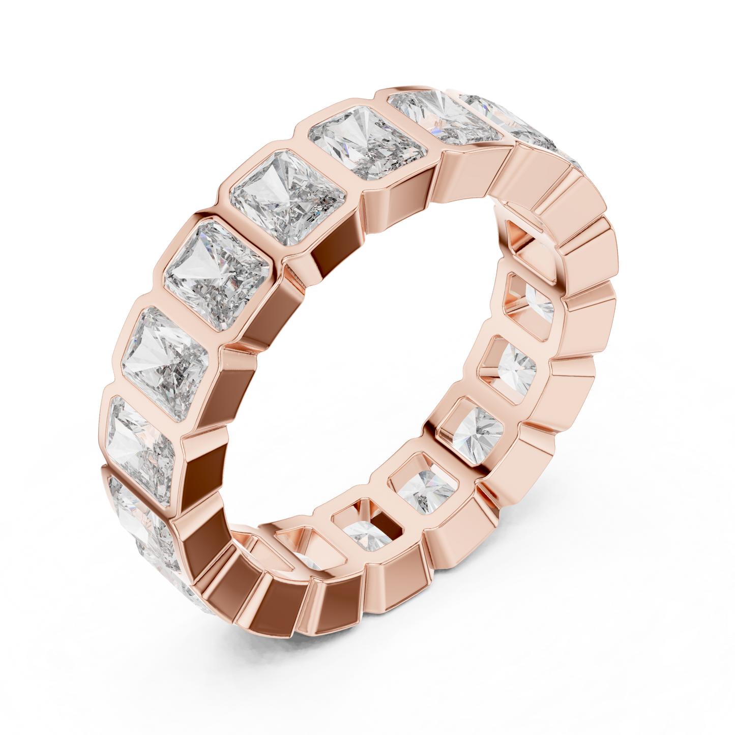 Bezel-Set Radiant Cut Diamond Eternity Band