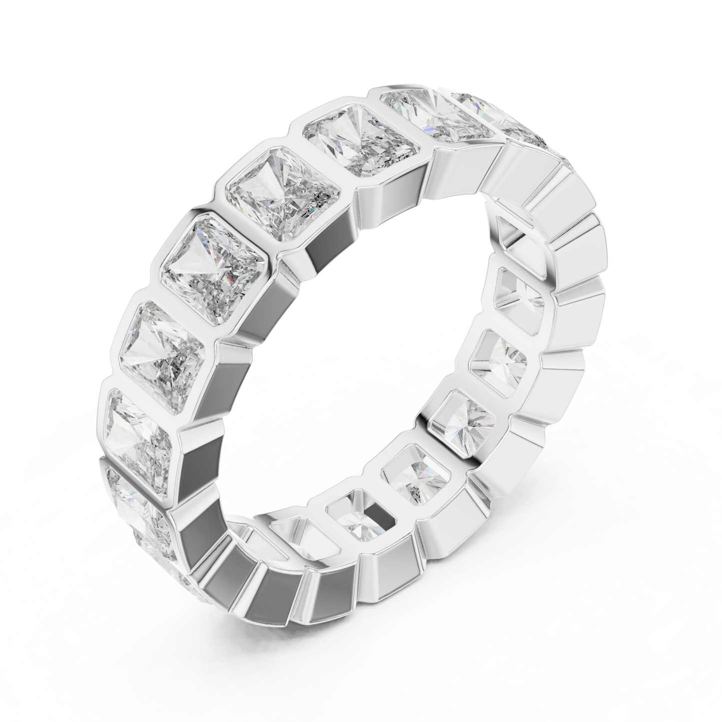 Bezel-Set Radiant Cut Diamond Eternity Band