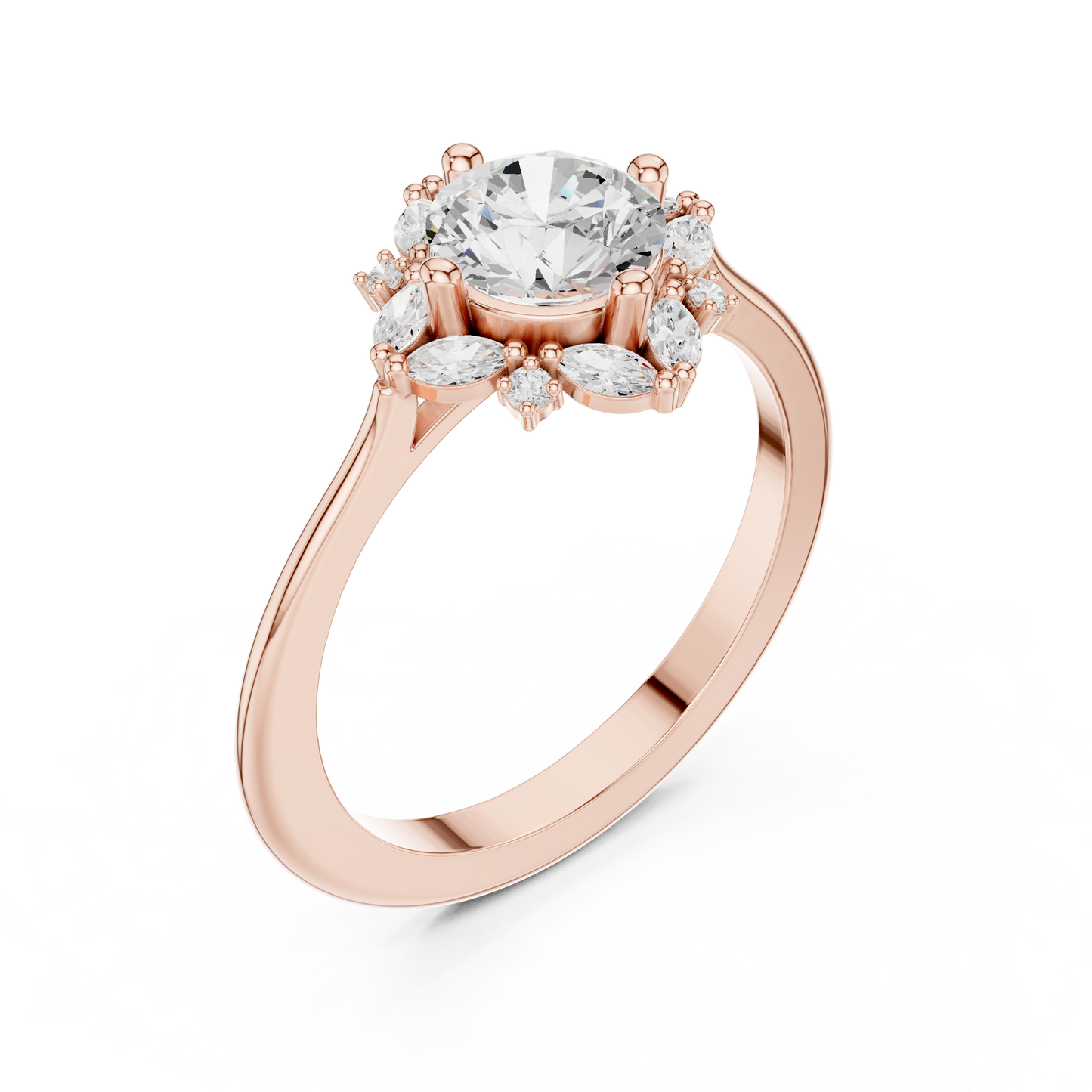 Lab‑Grown Diamond Sunflower Ring | Floral Statement Jewelry