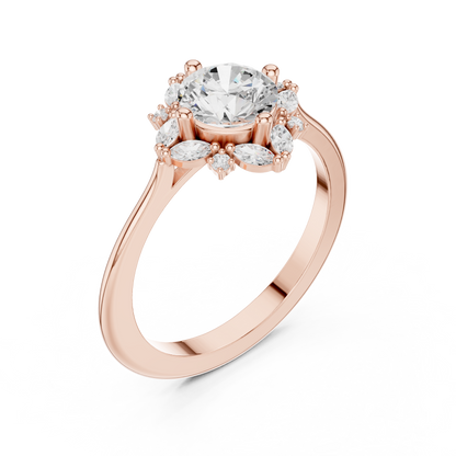 Lab‑Grown Diamond Sunflower Ring | Floral Statement Jewelry