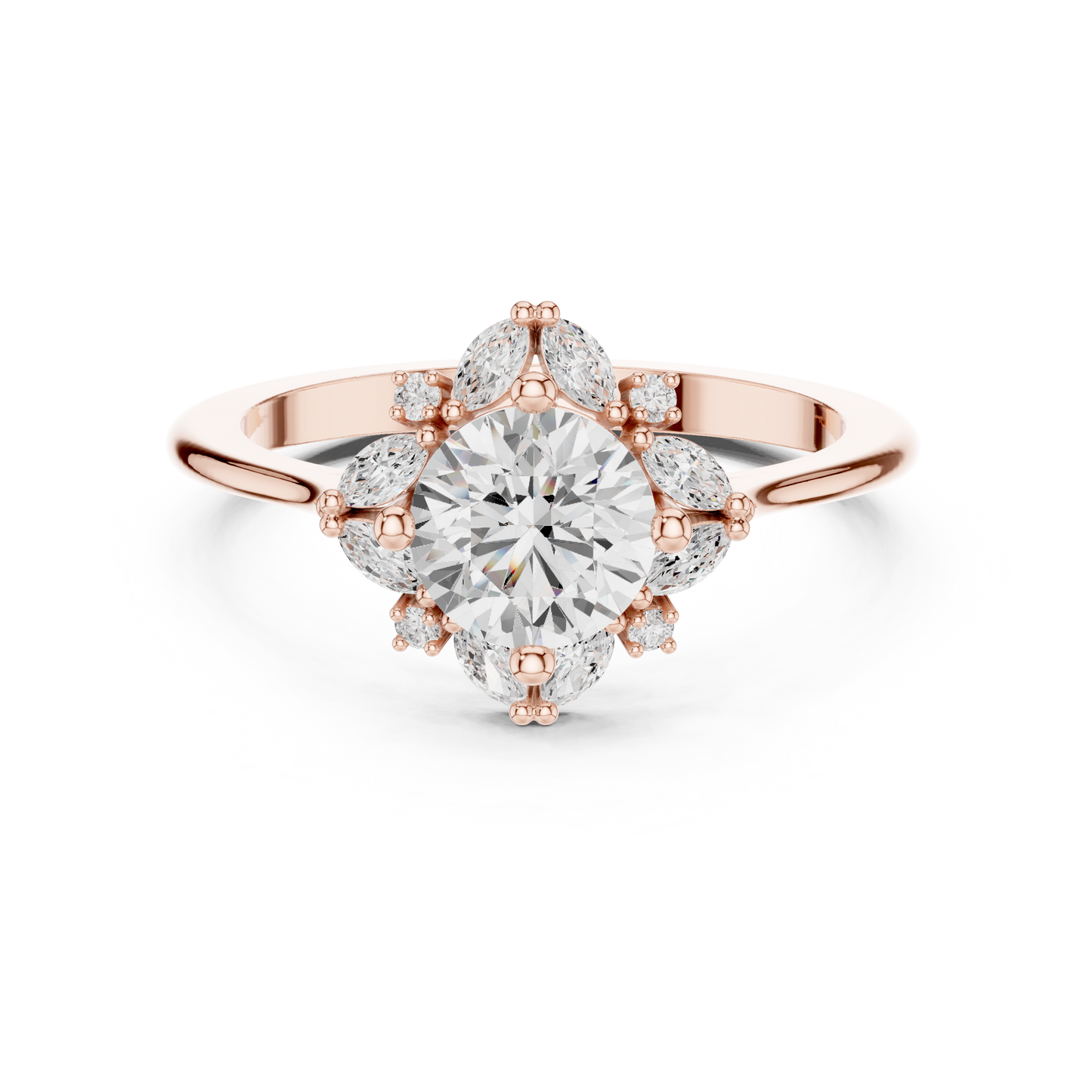 Lab‑Grown Diamond Sunflower Ring | Floral Statement Jewelry