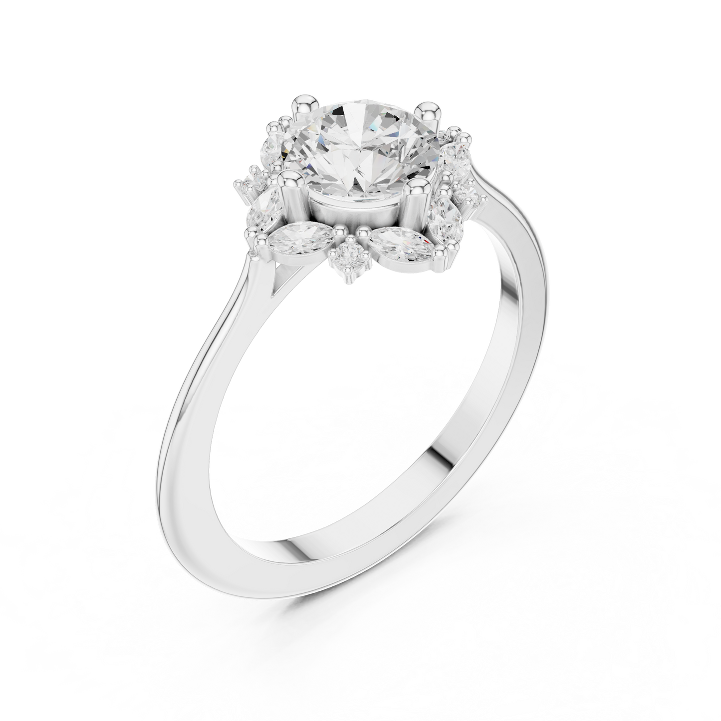 Lab‑Grown Diamond Sunflower Ring | Floral Statement Jewelry