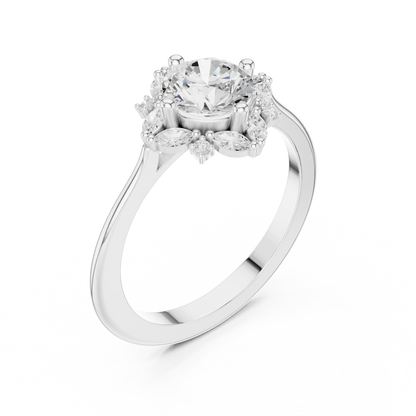 Lab‑Grown Diamond Sunflower Ring | Floral Statement Jewelry