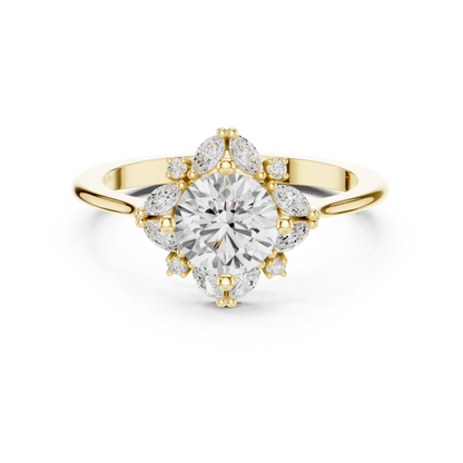 Lab‑Grown Diamond Sunflower Ring | Floral Statement Jewelry