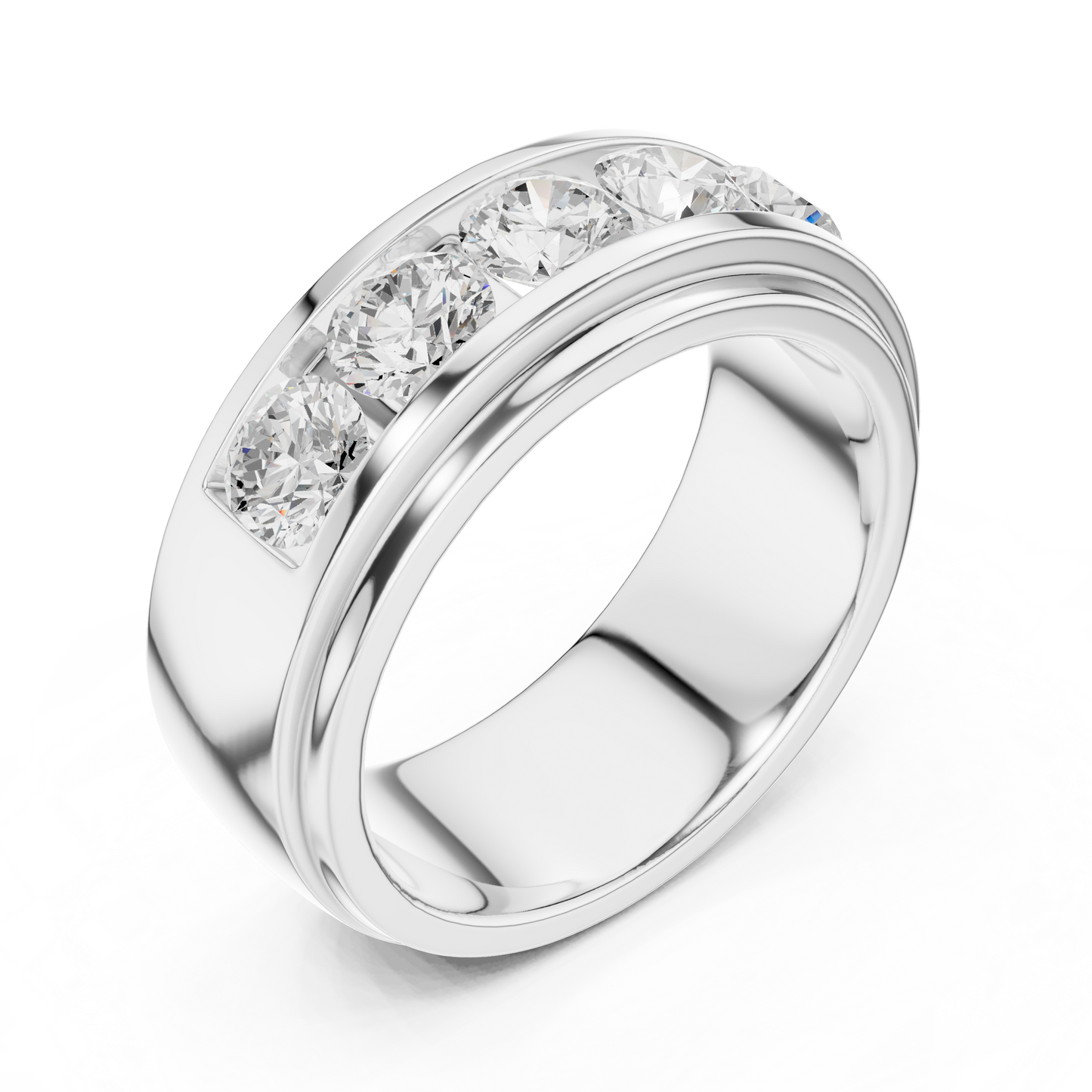 Lab-Grown Diamond Five-Stone Men’s Ring