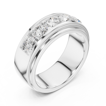 Lab-Grown Diamond Five-Stone Men’s Ring