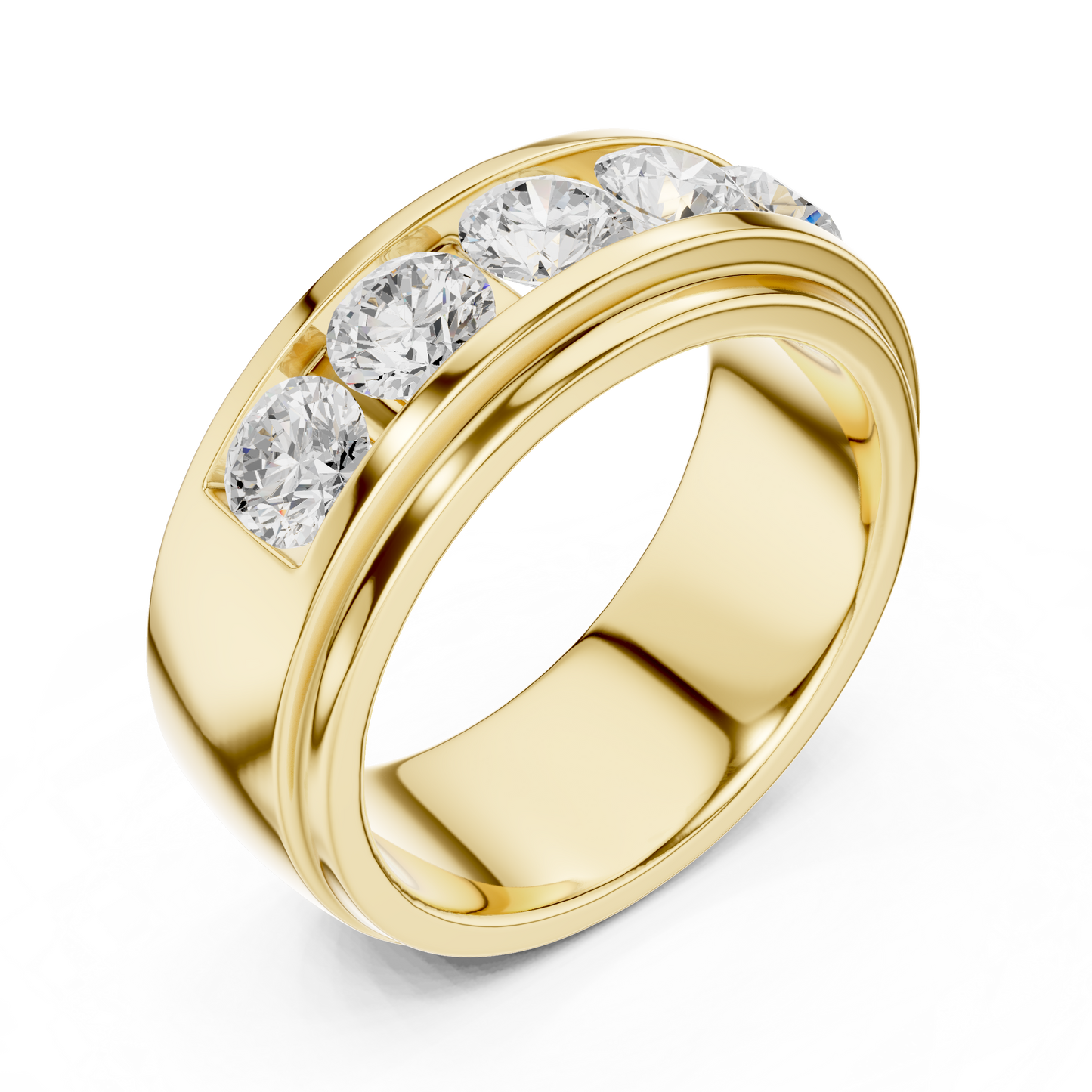 Lab-Grown Diamond Five-Stone Men’s Ring