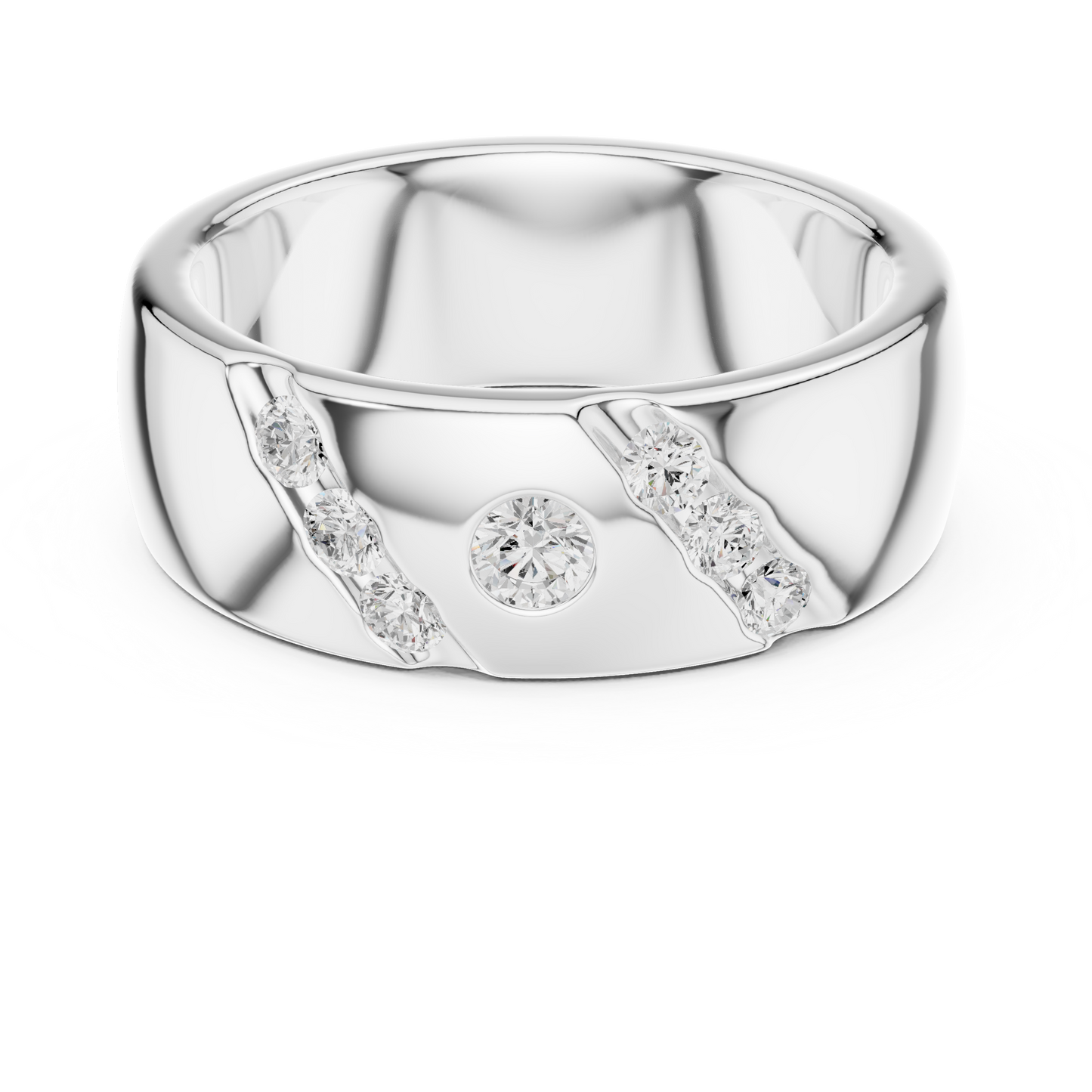 Diamond highlight wedding ring in white gold

Elegant wedding band featuring subtle diamond accents

Timeless diamond wedding ring for everyday wear