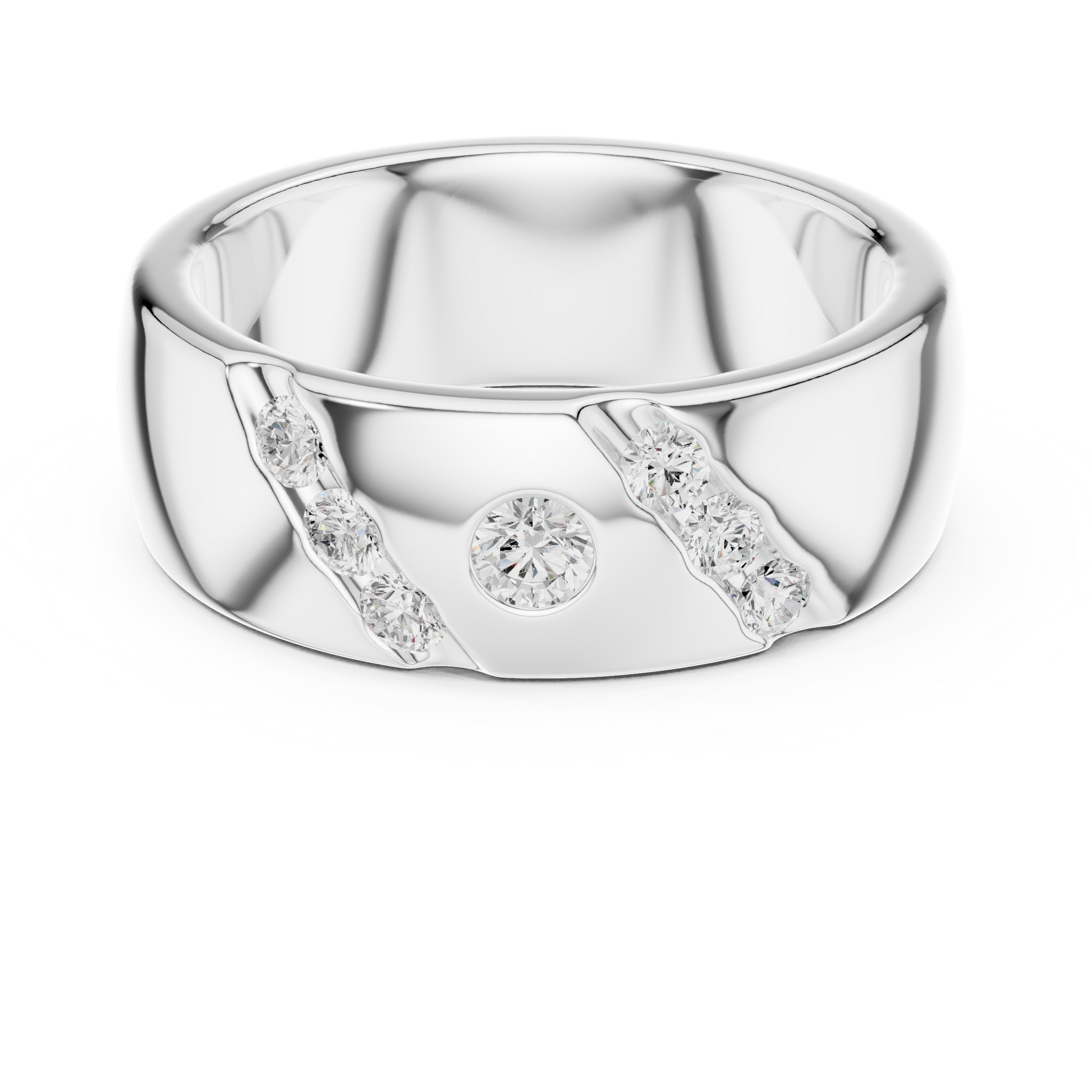 Diamond highlight wedding ring in white gold

Elegant wedding band featuring subtle diamond accents

Timeless diamond wedding ring for everyday wear