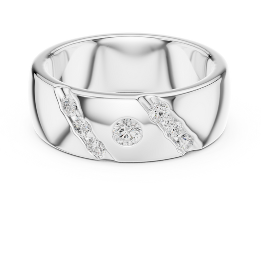 Diamond highlight wedding ring in white gold

Elegant wedding band featuring subtle diamond accents

Timeless diamond wedding ring for everyday wear