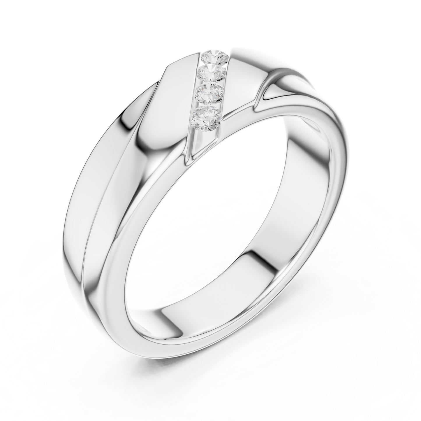 Men’s Channel-Set Slanted Diamond Wedding Ring