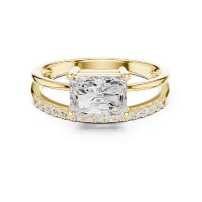 Radiant-Cut Diamond Engagement Ring | Pavé Side Stones