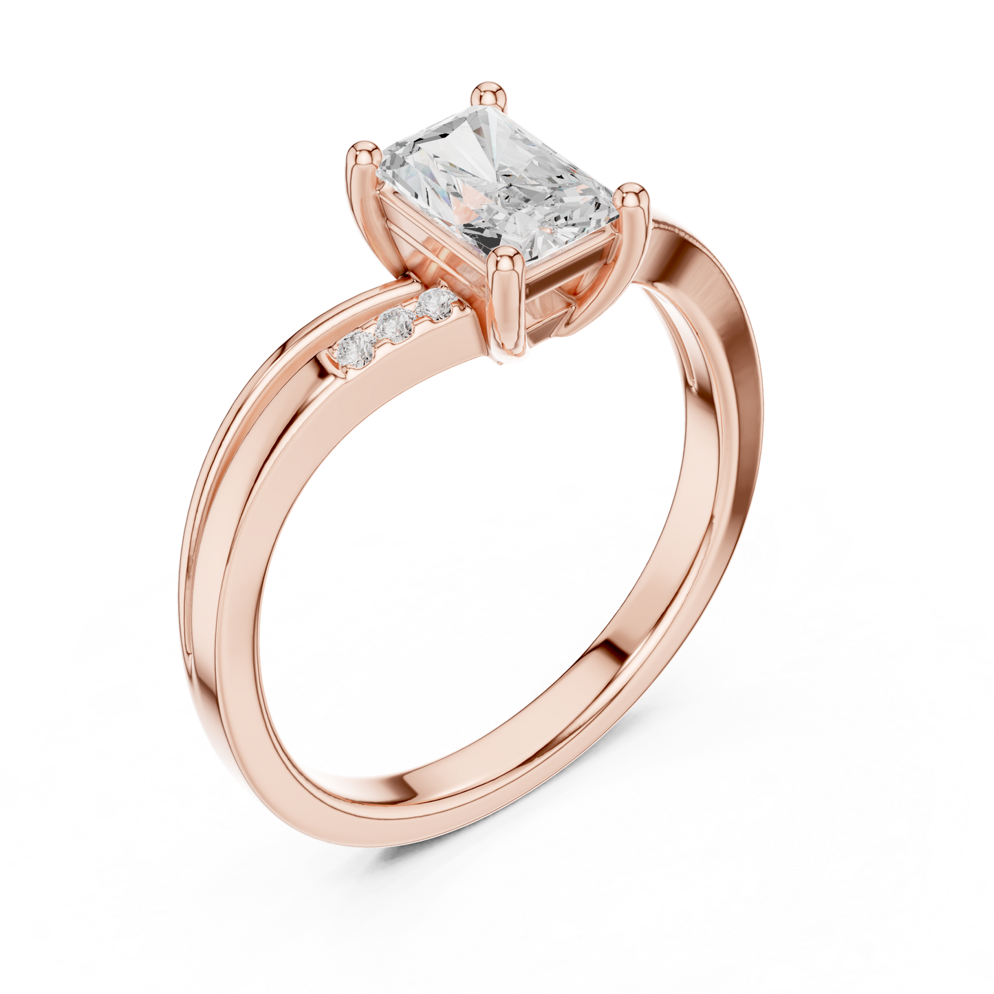 Matisha Radiant-Cut Lab-Grown Diamond Engagement Ring | Split-Shank Band