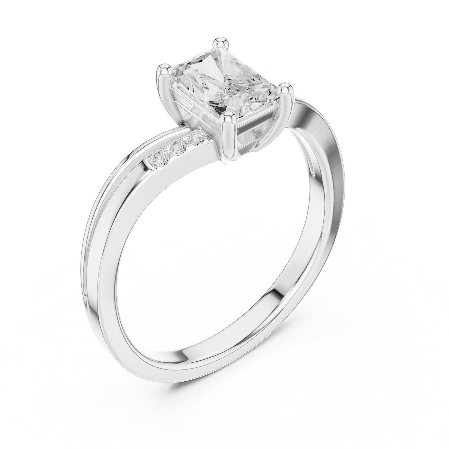 Matisha Radiant-Cut Lab-Grown Diamond Engagement Ring | Split-Shank Band