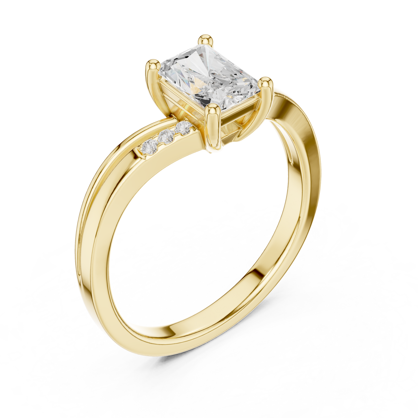 Matisha Radiant-Cut Lab-Grown Diamond Engagement Ring | Split-Shank Band