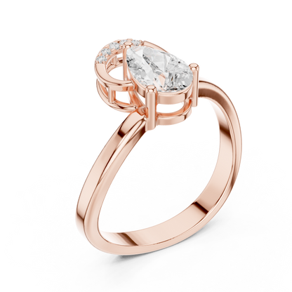 Pear-Shaped Diamond Engagement Ring | Halo & Bypass Band