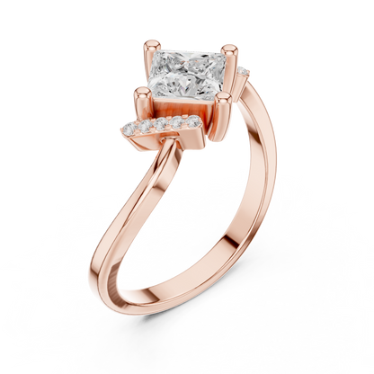 Princess-Cut Lab-Grown Diamond Engagement Ring