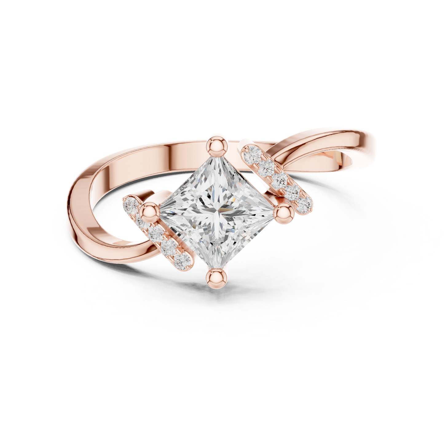 Princess-Cut Lab-Grown Diamond Engagement Ring