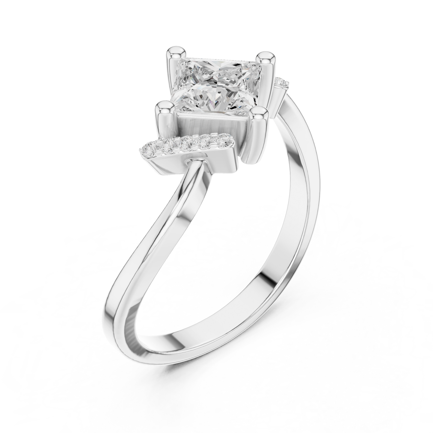 Princess-Cut Lab-Grown Diamond Engagement Ring