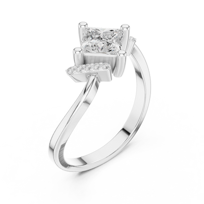 Princess-Cut Lab-Grown Diamond Engagement Ring