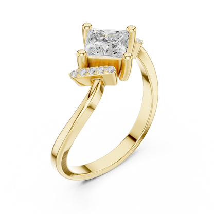 Princess-Cut Lab-Grown Diamond Engagement Ring