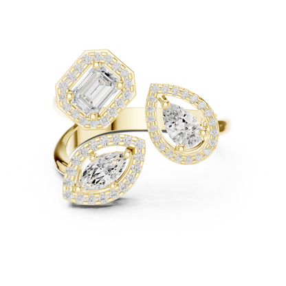 Matisha My Twin Trilogy Ring | Pear, Emerald, and Marquise Cut Diamonds