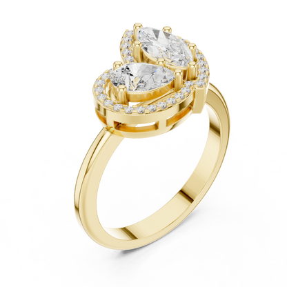 Toi et Moi Engagement Ring | Pear-Cut and Marquise-Cut Diamonds