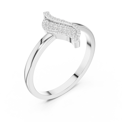 Multi-Diamond Pear-Shaped Bypass Ring | Sterling Silver Fashion Ring