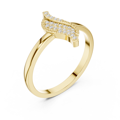 Multi-Diamond Pear-Shaped Bypass Ring | Sterling Silver Fashion Ring