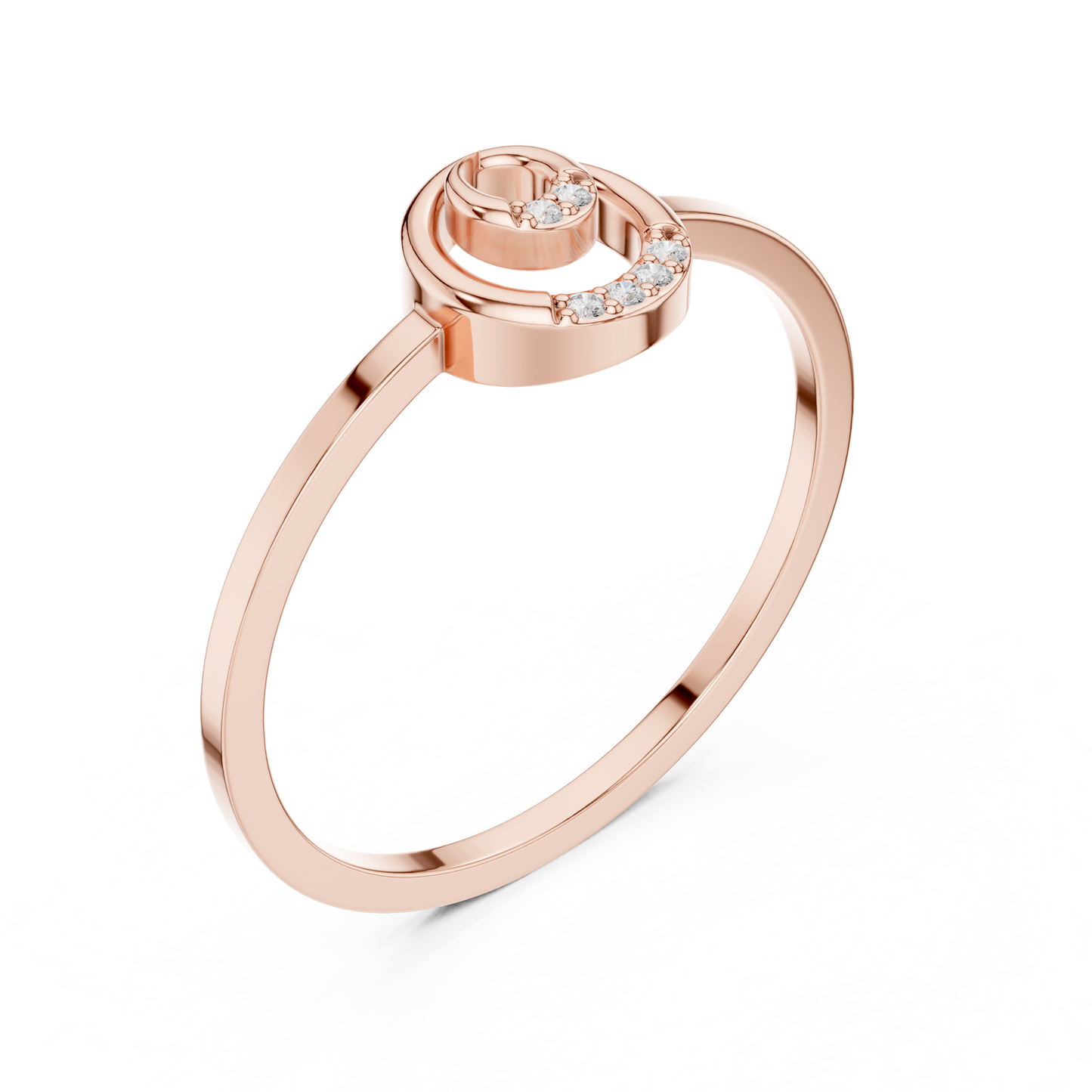 Diamond Swirl Ring | Sleek Modern Design