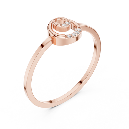 Diamond Swirl Ring | Sleek Modern Design