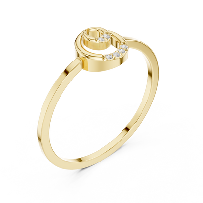 Diamond Swirl Ring | Sleek Modern Design