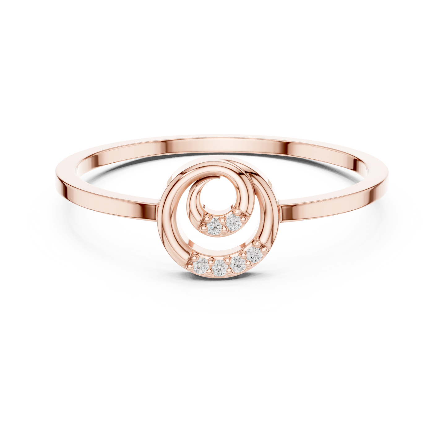 Diamond Swirl Ring | Sleek Modern Design