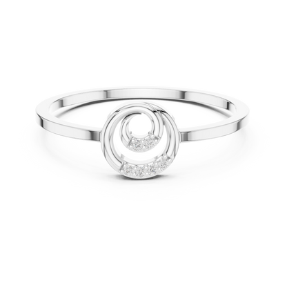 Sleek diamond swirl ring in white gold

Modern women’s ring with swirling diamond design

Elegant lab-grown diamond swirl ring in silver