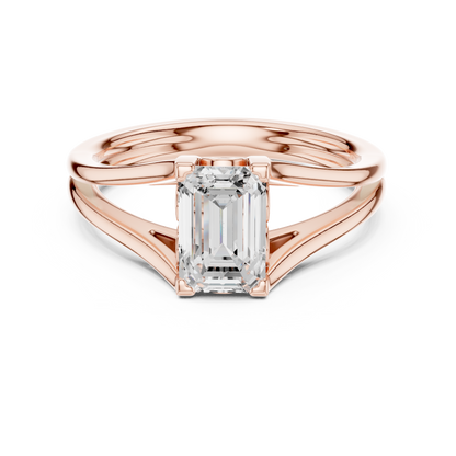Emerald-Cut Diamond Ring | Split-Shank Engagement or Solitaire